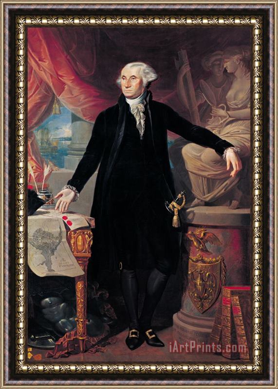 Joes Perovani Portrait of George Washington Framed Painting