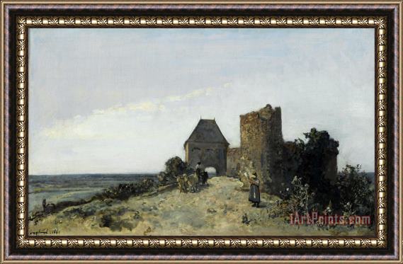 Johan Barthold Jongkind Ruins of The Rosemont Castle Framed Painting