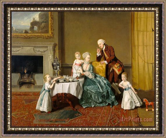 Johan Joseph Zoffany John, Fourteenth Lord Willoughby De Broke, And His Family Framed Print