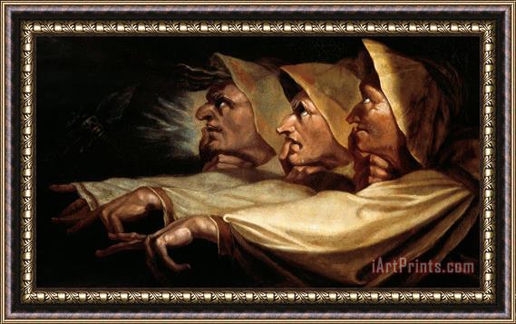 Johann Heinrich Fussli The Three Witches Framed Painting