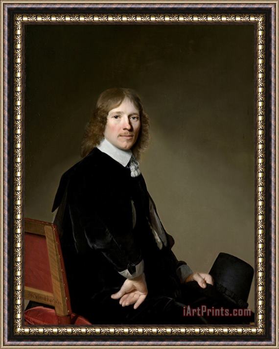 Johannes Cornelisz. Verspronck Portrait of Eduard Wallis Framed Painting