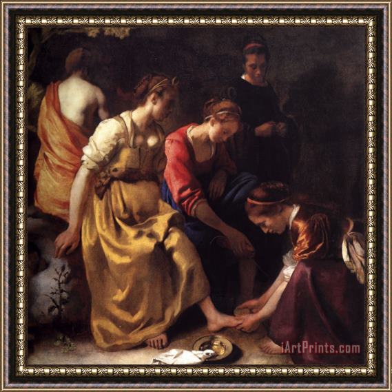 Johannes Vermeer Diana And Her Companions Framed Painting