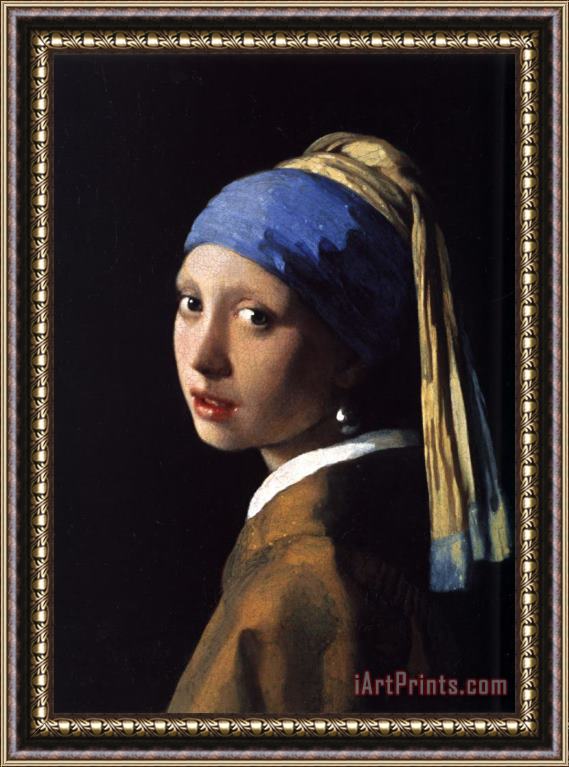 Johannes Vermeer Girl with a Pearl Earring Framed Painting