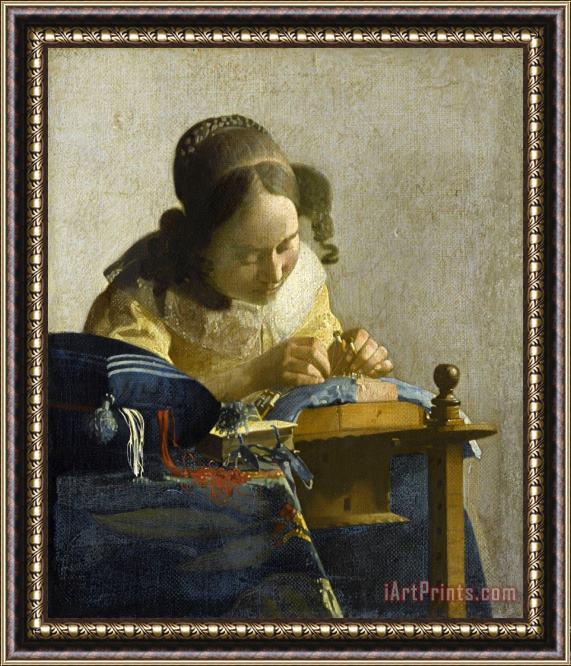 Johannes Vermeer La Dentelliere Framed Painting