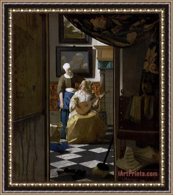 Johannes Vermeer The Love Letter Framed Painting