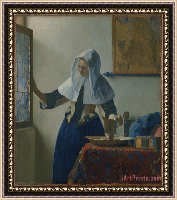 Johannes Vermeer Young Woman with a Water Jug Framed Print