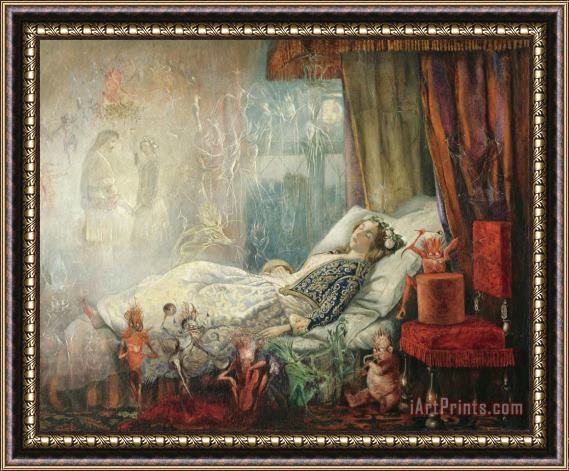 John Anster Fitzgerald The Stuff That Dreams Are Made of Framed Painting
