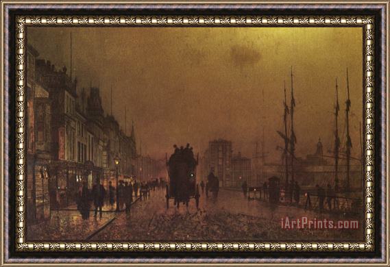 John Atkinson Grimshaw Glasgow Docks Framed Painting