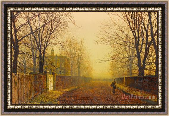 John Atkinson Grimshaw Golden Autumn Framed Painting