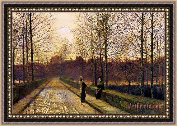 John Atkinson Grimshaw In The Golden Gloaming Framed Painting