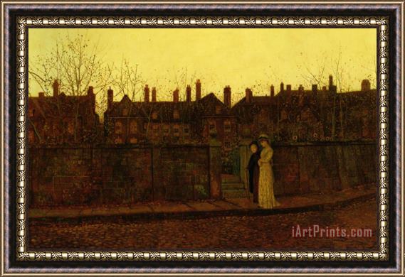 John Atkinson Grimshaw In The Golden Gloaming Framed Painting