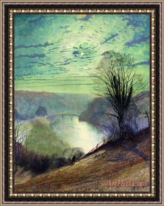 John Atkinson Grimshaw On the Tees near Barnard Castle Framed Painting