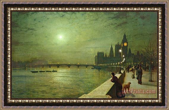 John Atkinson Grimshaw Reflections on the Thames Framed Painting