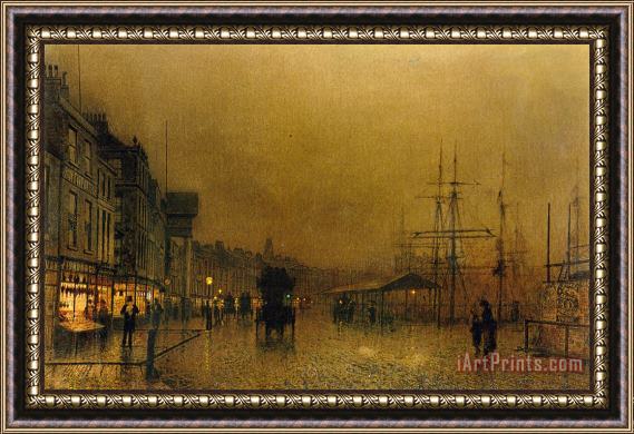 John Atkinson Grimshaw Salthouse Docks Liverpool Framed Painting