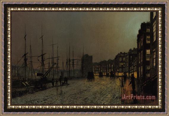 John Atkinson Grimshaw Shipping on The Clyde Framed Painting