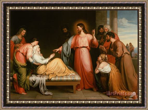 John Bridges Christ healing the mother of Simon Peter Framed Print