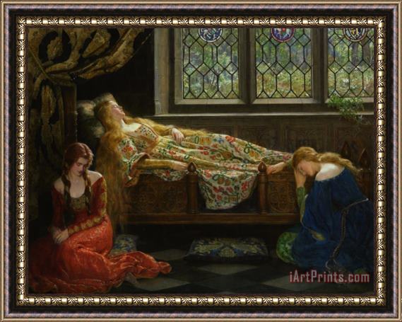John Collier Sleeping Beauty Framed Painting