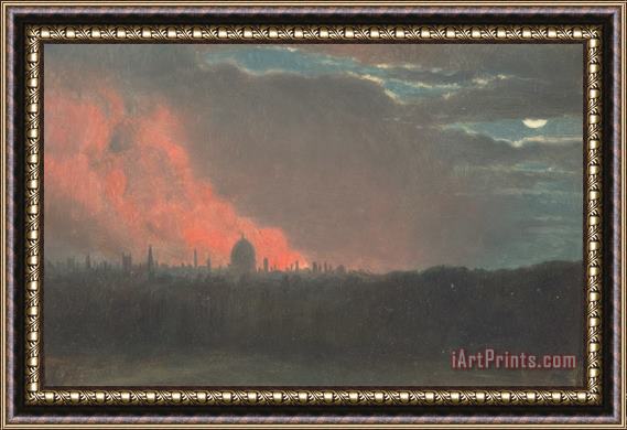 John Constable Fire in London, Seen From Hampstead Framed Print