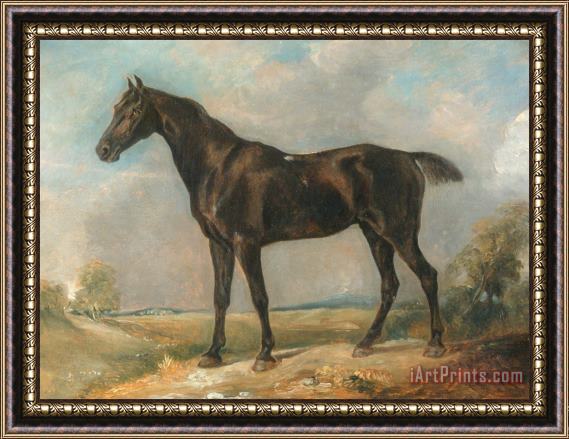 John Constable Golding Constable's Black Riding Horse Framed Painting