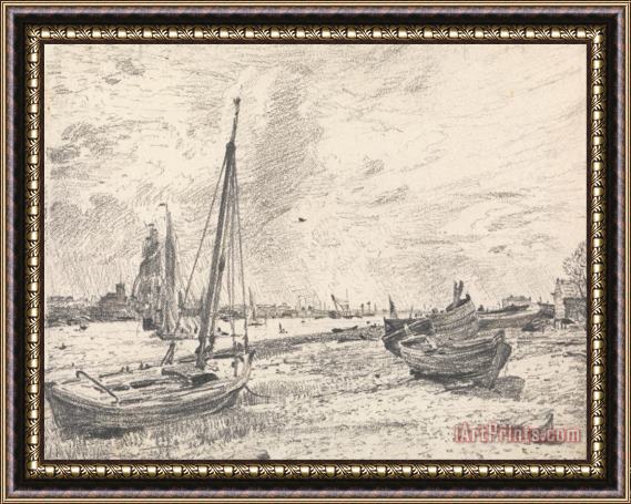 John Constable Shipping on The Thames Framed Painting