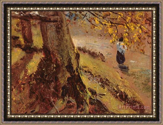 John Constable Study of tree trunks Framed Painting