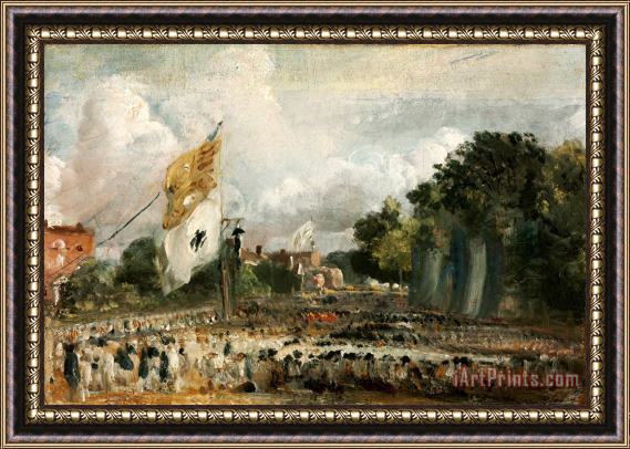 John Constable The Celebration in East Bergholt of The Peace of 1814 Concluded in Paris Between France And The Allied Powers Framed Painting