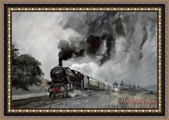 John Cooke Steam Train at Garsdale - Cumbria Framed Painting