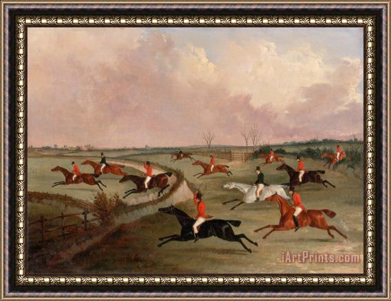 John Dalby The Quorn Hunt in Full Cry Second Horses, After Henry Alken Framed Print
