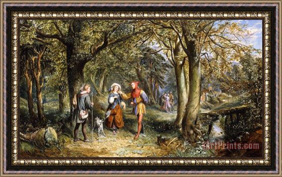 John Edmund Buckley A Scene From As You Like It Rosalind Celia And Jacques In The Forest Of Arden Framed Painting