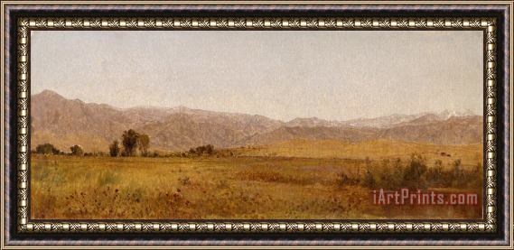 John F Kensett Snowy Range And Foothills From The Valley of Valmo Framed Painting