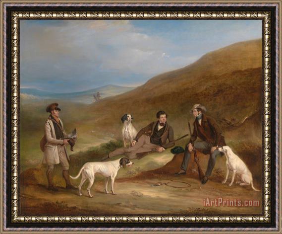 John Ferneley Edward Horner Reynard And His Brother George Grouse Shooting at Middlesmoor, Yorkshire, with Their G Framed Painting