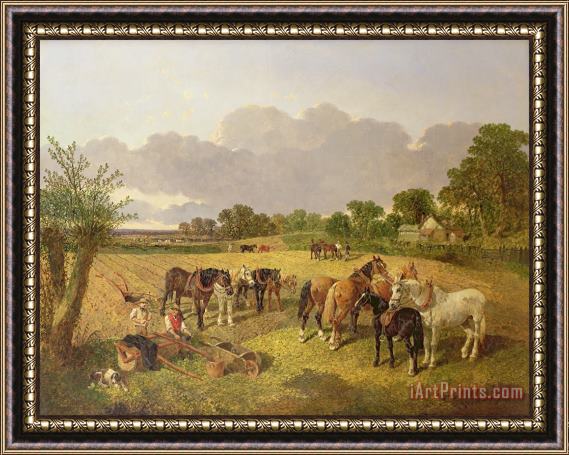 John Frederick Herring Snr Resting Plough Team Framed Painting