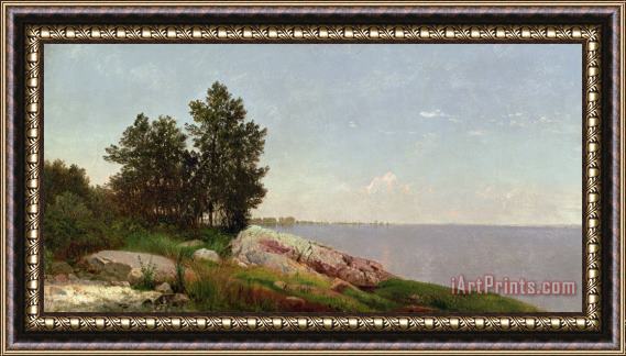 John Frederick Kensett Long Island Sound at Darien Framed Painting