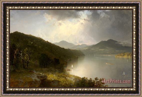 John Frederick Kensett View on The Hudson Framed Painting