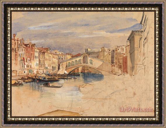 John Frederick Lewis Venice The Grand Canal And Rialto Framed Print