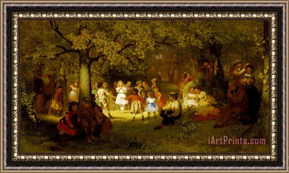 John George Brown Picnic Party in The Woods Framed Painting