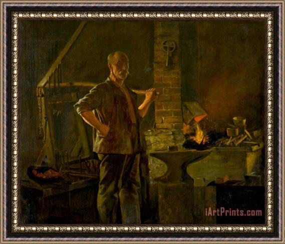 John George Brown The Village Blacksmith Framed Print
