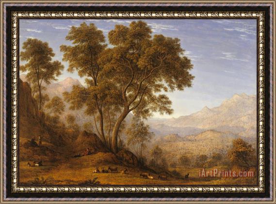 John Glover My Last View of Italy, Looking From The Alps Over Suza Framed Painting