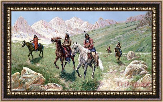 John Hauser In the Cheyenne Country Framed Painting