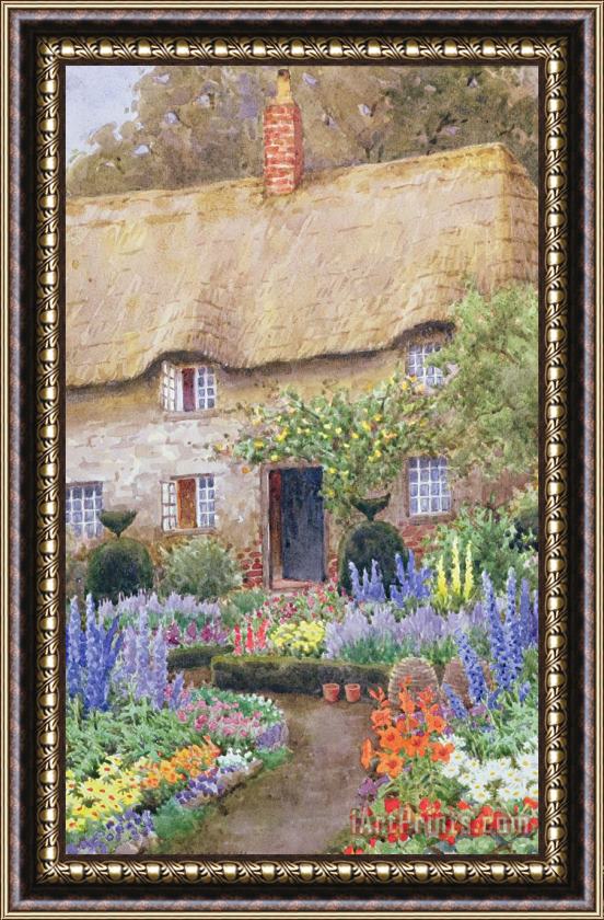 John Henry Garlick A Cottage Garden in Full Bloom Framed Painting