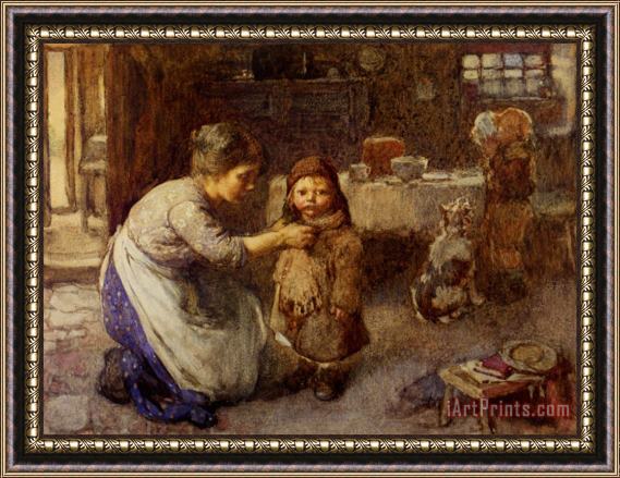 John Henry Henshall This Is The Way We Go to School Framed Painting