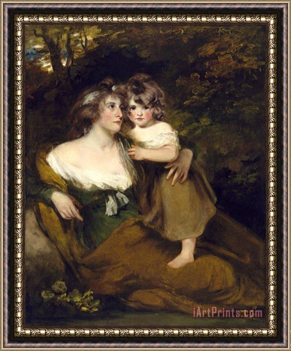 John Hoppner The Countess of Darnley And Her Daughter, Lady Elizabeth Bligh Framed Painting