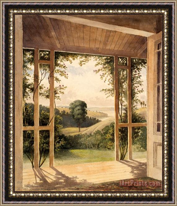 John Kinder Auckland, From The Verandah of Mr Reader Wood's Cottage Framed Painting