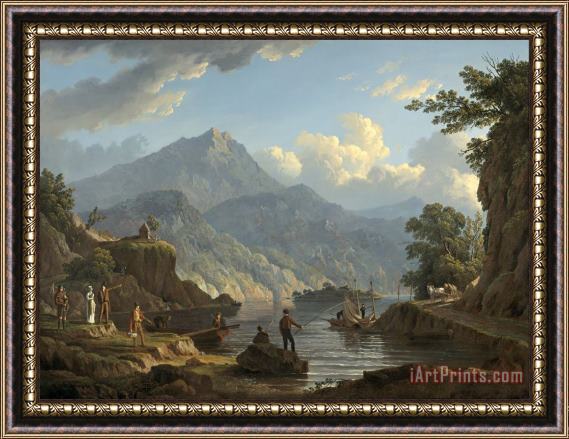 John Knox Landscape with Tourists at Loch Katrine Framed Painting