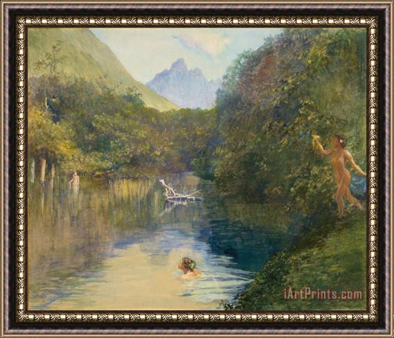 John LaFarge Ford at the Upper End of the Vai-Te-Piha Framed Painting