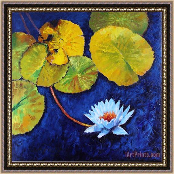 John Lautermilch Floating With Blue and Gold Framed Painting