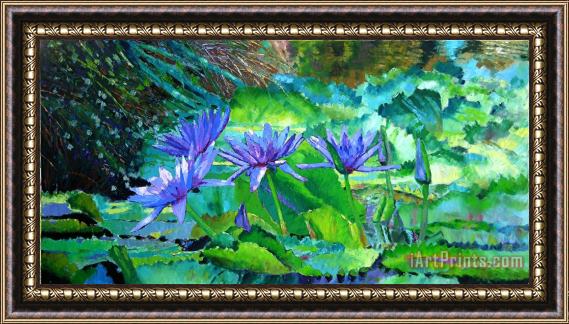 John Lautermilch Harmony of Purple and Green Framed Print