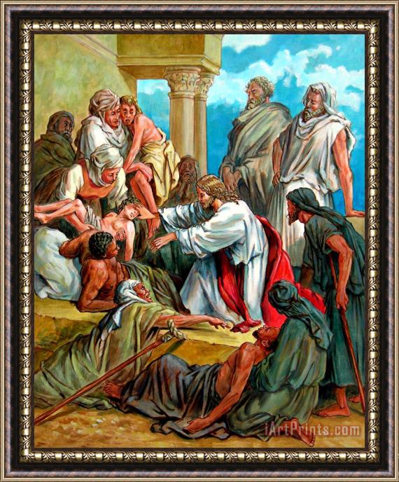 John Lautermilch Jesus Healing the Sick Framed Painting