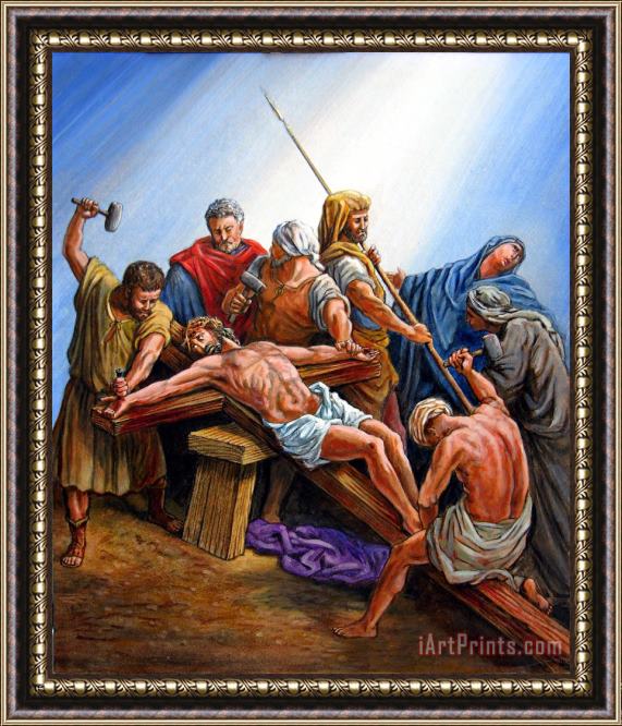 John Lautermilch Jesus Nailed to the Cross Framed Print