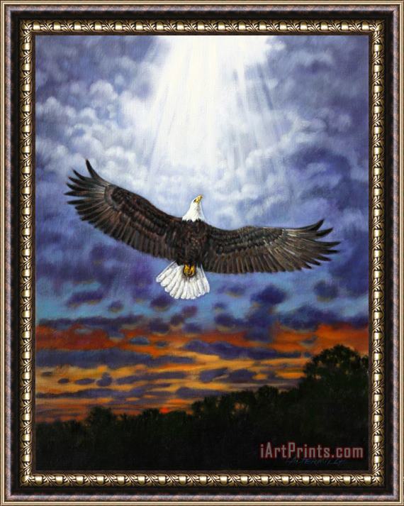 John Lautermilch On Eagles Wings Framed Print